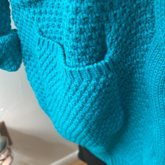 Aqua Blue/Green Cardigan Sweater - Picture 5 of 11